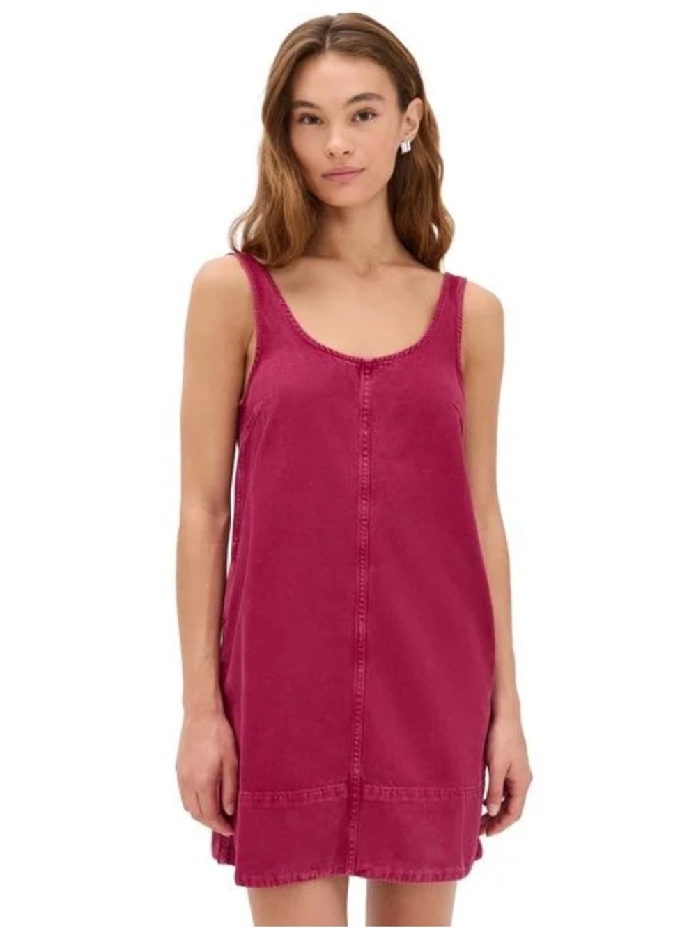 Madewell Sleeveless Scoop-Neck Mini Dress in Red / Berry